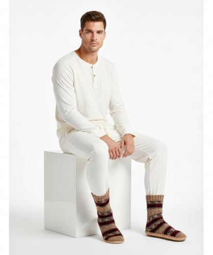 Cozylook Mens Slipper Socks Fleece Lined Non-slip Soles, Winter Soft Thick Cozy Home Boots, Warm Fuzzy House Shoes Indoor, Adult Size 12-13 - Image 2