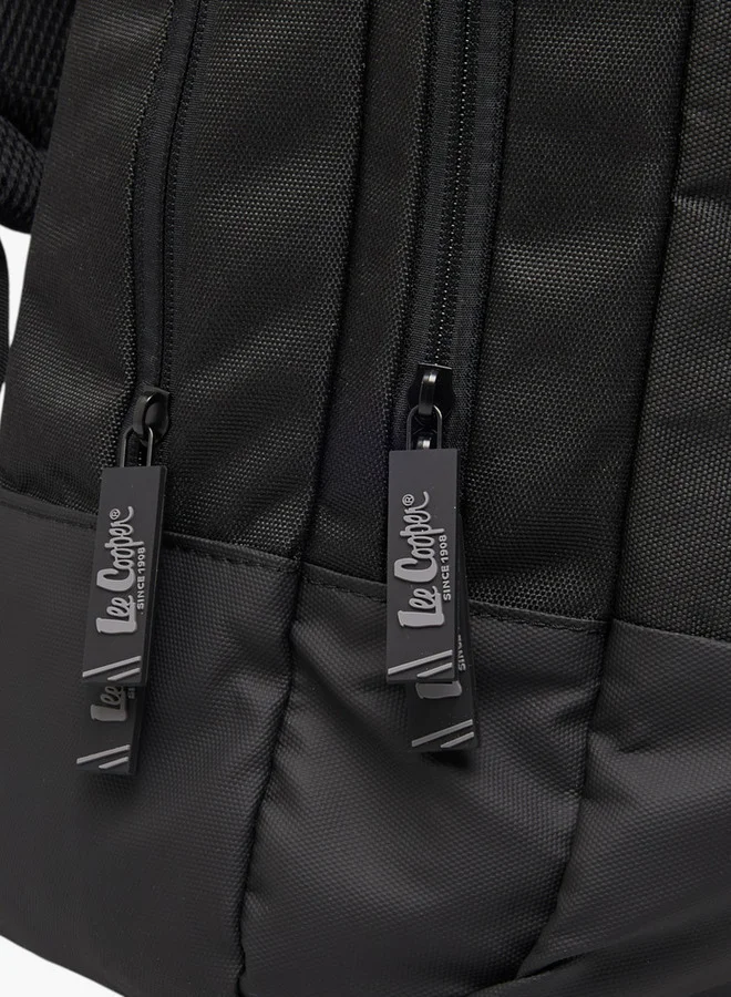 Lee Cooper Boys Solid School Backpack with Adjustable Shoulder Straps and Zip Closure - 17x32x48 cms