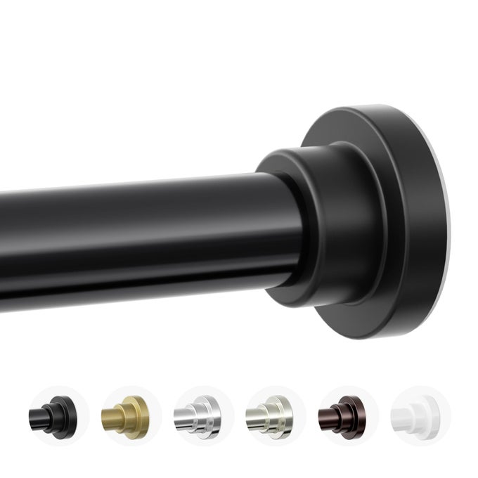 SHOWER CURTAIN ROD 1 DIAMETER HEAVY DUTY TENSION SHOWER ROD NON SLIP ADJUSTABLE 2874 INCH NO DRILLING SHOWER CURTAIN RODS SPRING TENSION FOR BATHROOM SHOWER STALL NO RUST BLACK