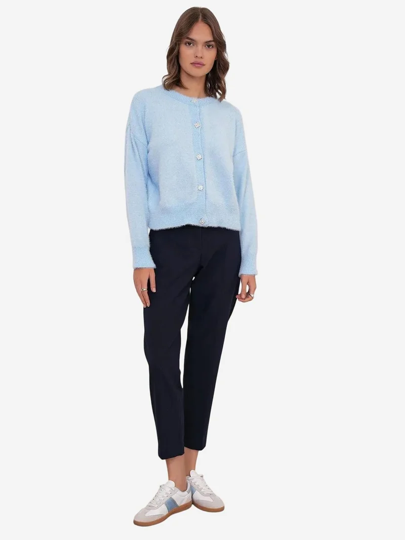 MixRay Mixray Buttoned Oversize Textured Cardigan