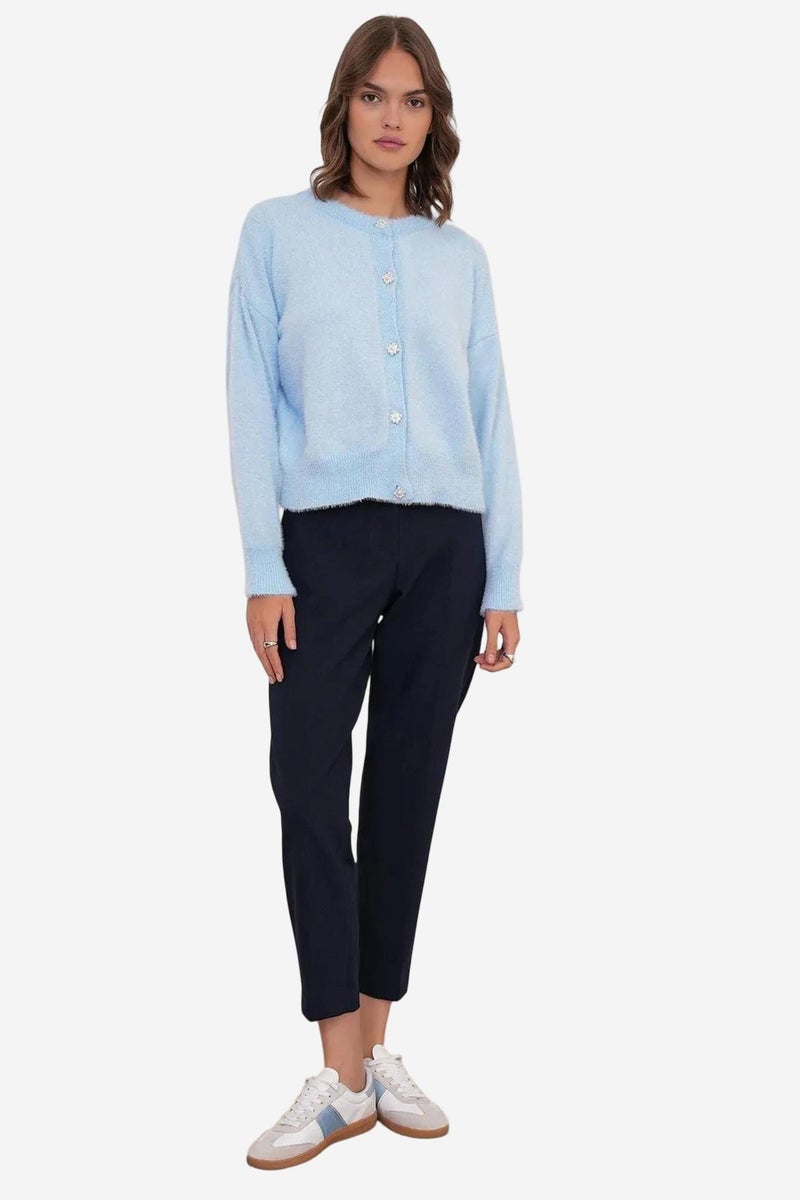 Mixray Oversized Jacquard Button Cardigan - Image 2
