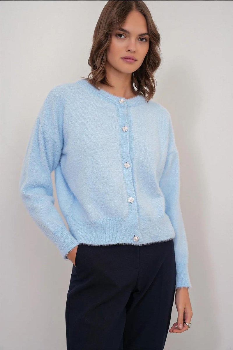 Mixray Oversized Jacquard Button Cardigan - Image 3