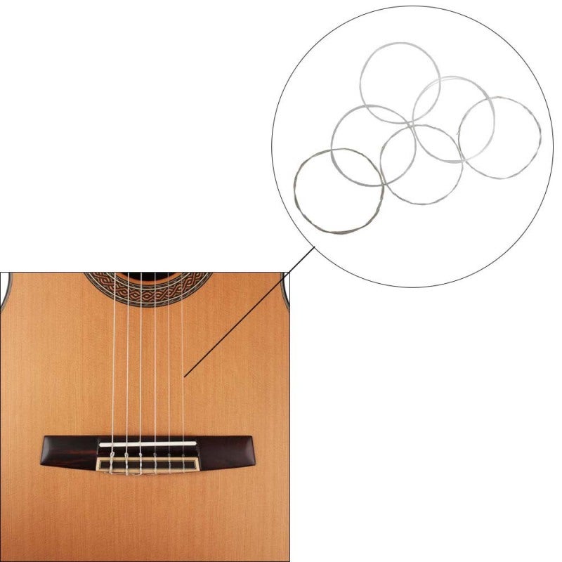 IRIN Acoustic Guitar Strings 6pcs Set - Transparent Nylon 1st-3rd Strings Bright Sound Silver Plated Copper Alloy 4th-6th Strings Durable for Classical Acoustic Guitars - Image 2