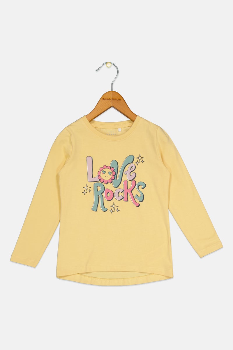 NAME IT احتياجات أساسية من نيم إت بلوزة طويلة الأكمام مطبوعة للأطفال الصغار، صفراء - Image 1