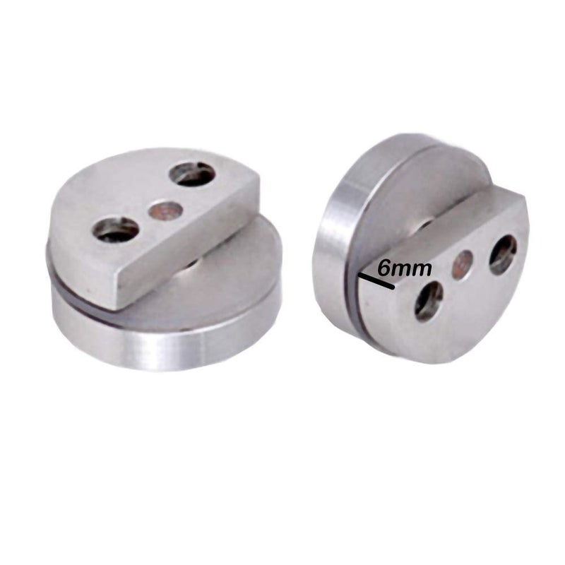 VICTAC Fully Brass 6mm Half Round MirrorGlass Holder Bracket Wall Mounted Silver Pack of 10 - Image 1