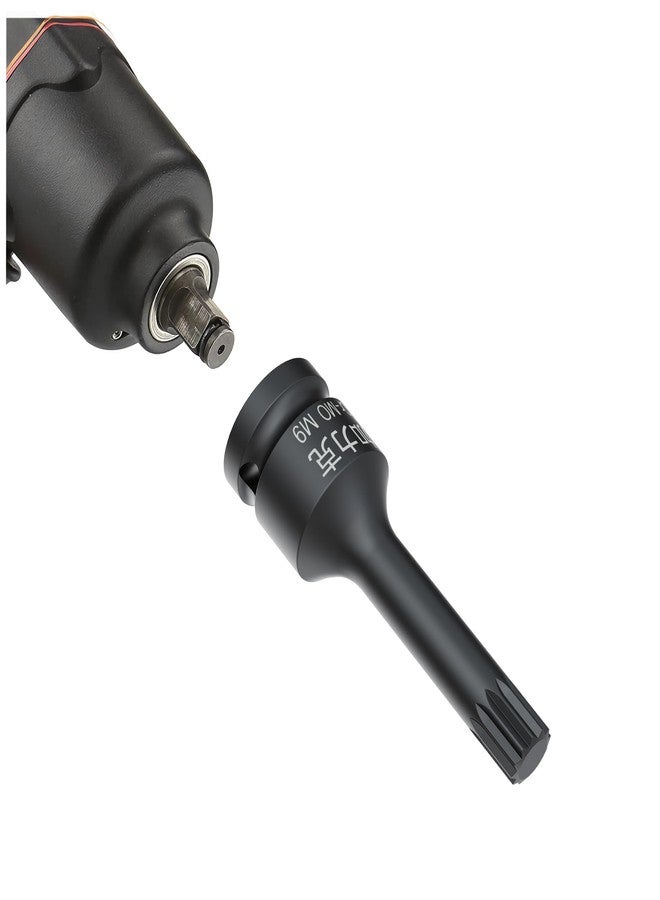FOCMKEAS 1/2-Inch Drive x M9(9mm） Impact XZN Triple Square Spline Bit Socket, Metric Lengthen Screwdriver Socket Adapter, 3-Inch Length, CR-MO Steel, One-Piece Construction, Black - Image 5
