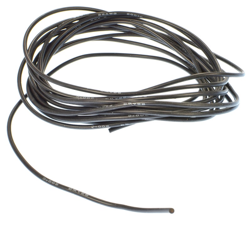 Apex RC Products 10 Black 22 Gauge Super Flexible High Strand BatteryMotor Silicone Insulated Copper Wire 1191