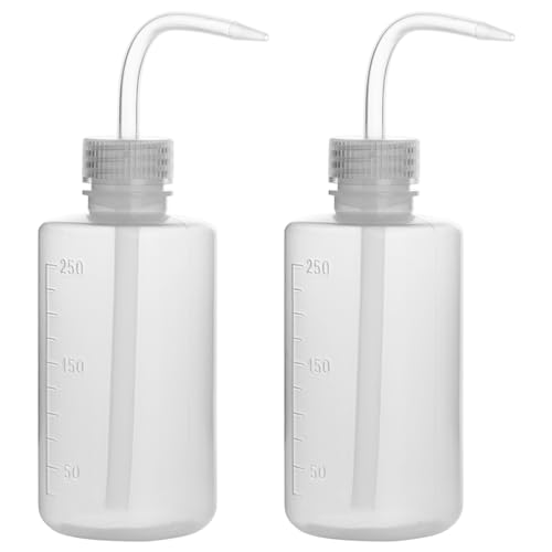stonylab Chemical Wash Bottle 2Pack Plastic Safety Lab Squeeze Wash Bottle LDPE with Narrow Mouth 250 ml 8 oz2 Bottle - Image 1