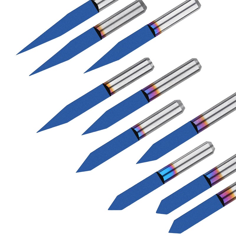 Genmitsu 10Pcs Nano Blue Coat Engraving Bits, 15 Degree 0.1mm Tip 1/8" Shank Conical V-Bit - Image 4