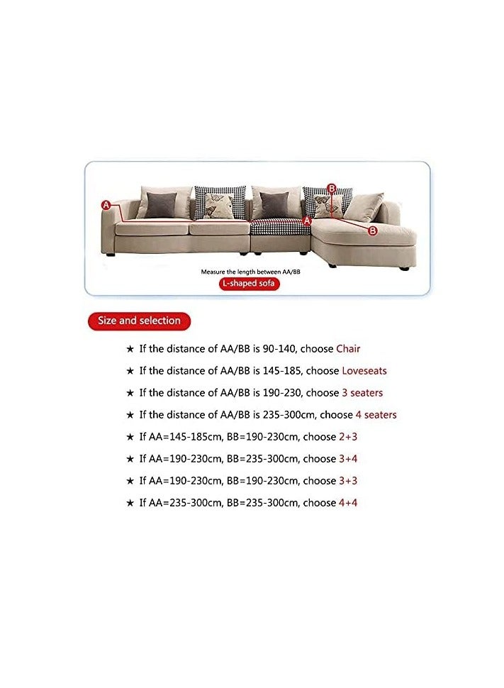 general Stretch Sectional Couch Cover Latest Jacquard Design High Stretch Sofa Covers for Pet Dog Cat Washable Slipcover Non Slip Soft Magic Furniture Protector-Light Green - Image 4