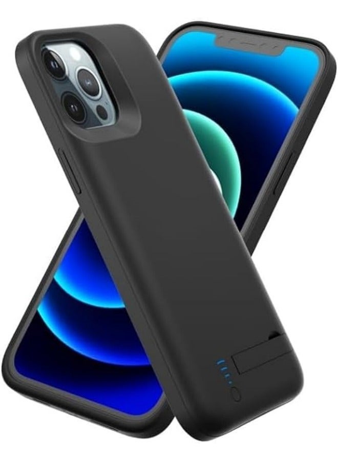 Case for iPhone 15 Pro, 6000mAh Portable Charging with Kickstand,Supported Rechargeable Battery Pack iphone Pro Backup Charger - Image 4