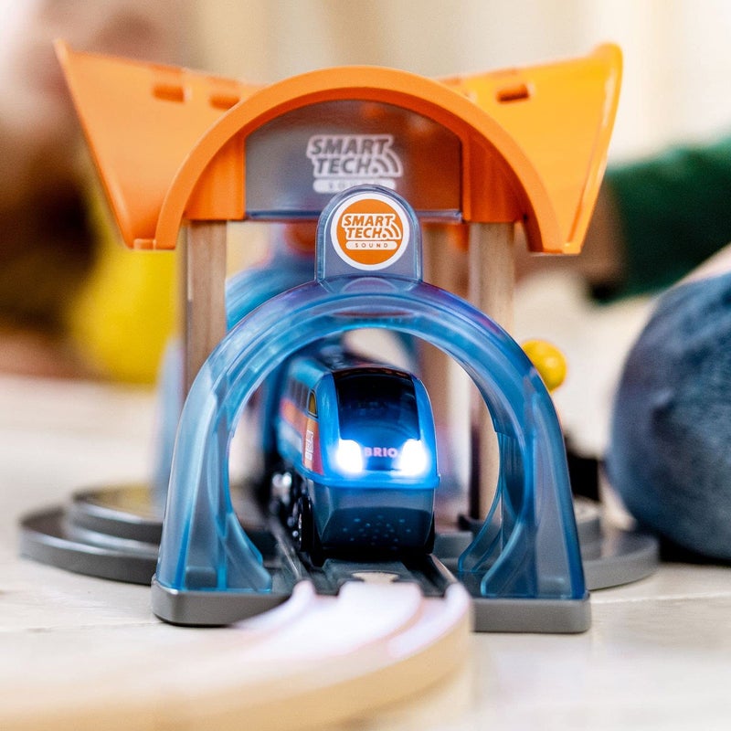 BRIO 33973 Smart Tech Sound Action Tunnel Station | Wooden Toy Train Set for Kids Age 3 and Up - Image 2