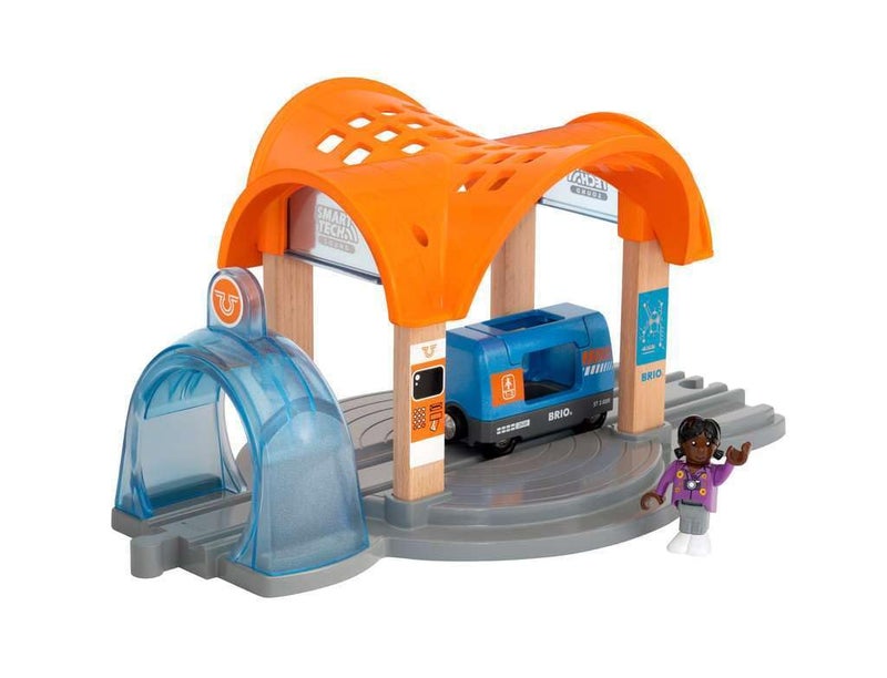 BRIO 33973 Smart Tech Sound Action Tunnel Station | Wooden Toy Train Set for Kids Age 3 and Up - Image 3