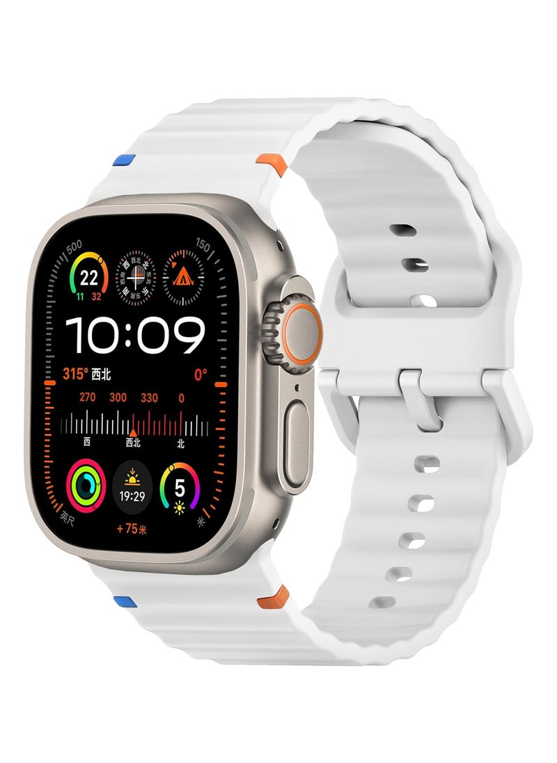 TEMPO Durable Sport Band Compatible with Apple Watch Ultra 2/1 Ultra 49mm 46mm 45mm 44mm 42mm for Men Women, Soft Silicone,Waterproof Strap for iWatch Series 10 9 8 7 6 5 4 3 2 1 SE  - Image 1
