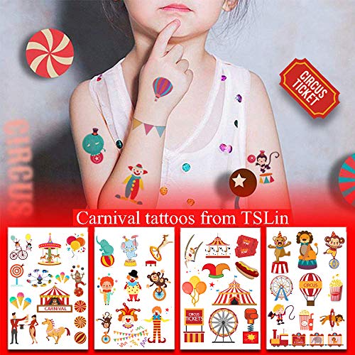 CupaPlay 284 PCS CupaPlay Circus Temporary Tattoos Carnival Baby ShowerBirthday Party Supplies Under the Big Top Party Goodie Bag Stuffers Favors24 Sheets - Image 5