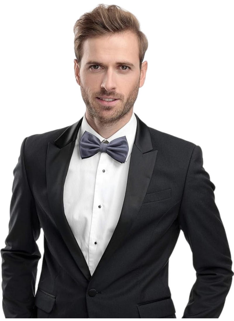Trenderrs Men's Solid Color Satin Bow Tie  - Image 1