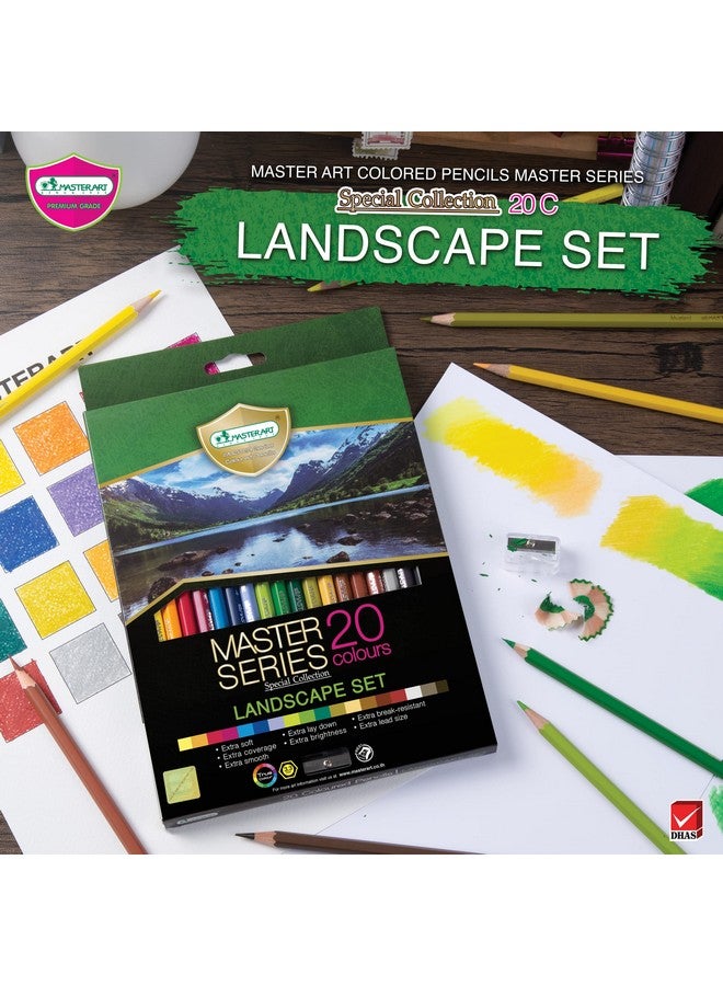 Masterart Colored Pencils Master Series 20 Colors In Special Collection For Kids And Adults Coloring (Landscape Set)  - Image 2