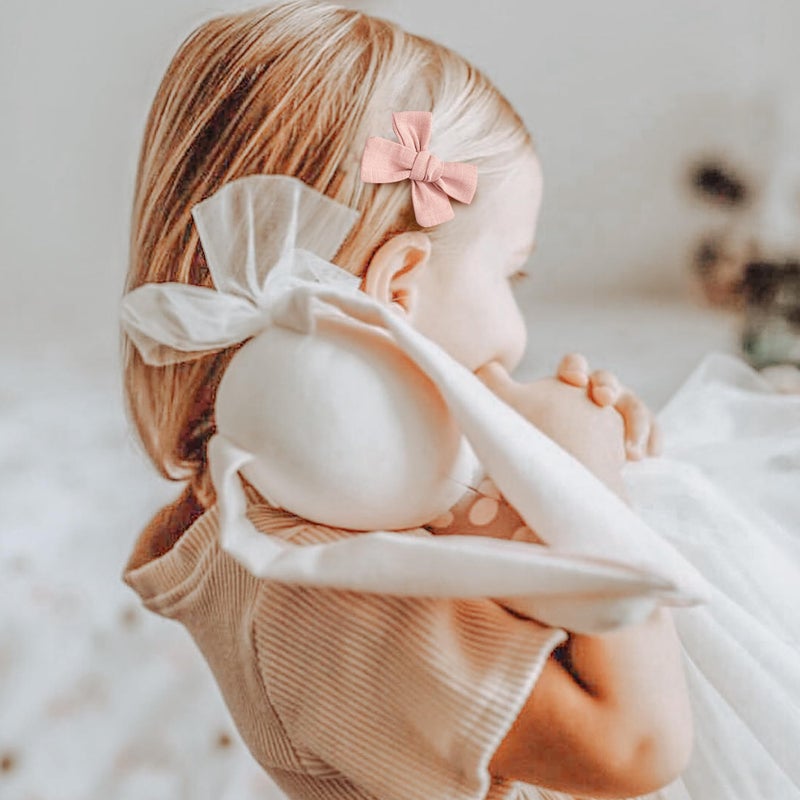 Niceye Baby Hair Clips - 24 Pcs Fully Lined Hair Bow Clips for Fine Hair Cotton Tiny Hair Barrettes for Infants, Toddlers, and Little Girls - Image 3