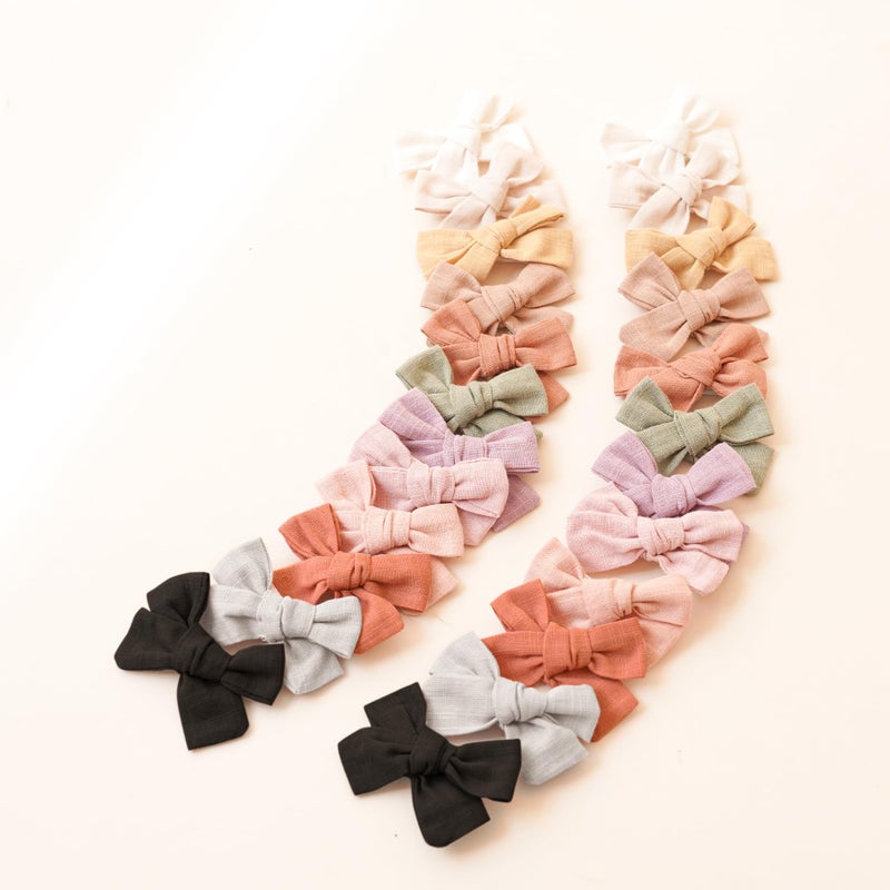 Niceye Baby Hair Clips - 24 Pcs Fully Lined Hair Bow Clips for Fine Hair Cotton Tiny Hair Barrettes for Infants, Toddlers, and Little Girls - Image 5
