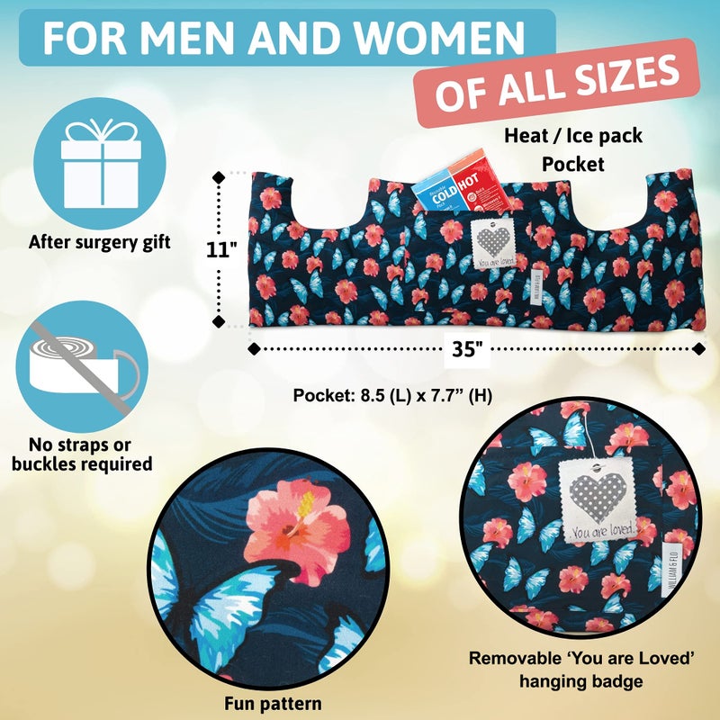 W&F HOME Breast Cancer Recovery Survivor Gift For Women, Post Mastectomy Pillow After Breast Cancer Surgery Recovery, C-Section Recovery or Breast Reduction I Chemo Breast Cancer Gifts for Women, Butterflies  - Image 3