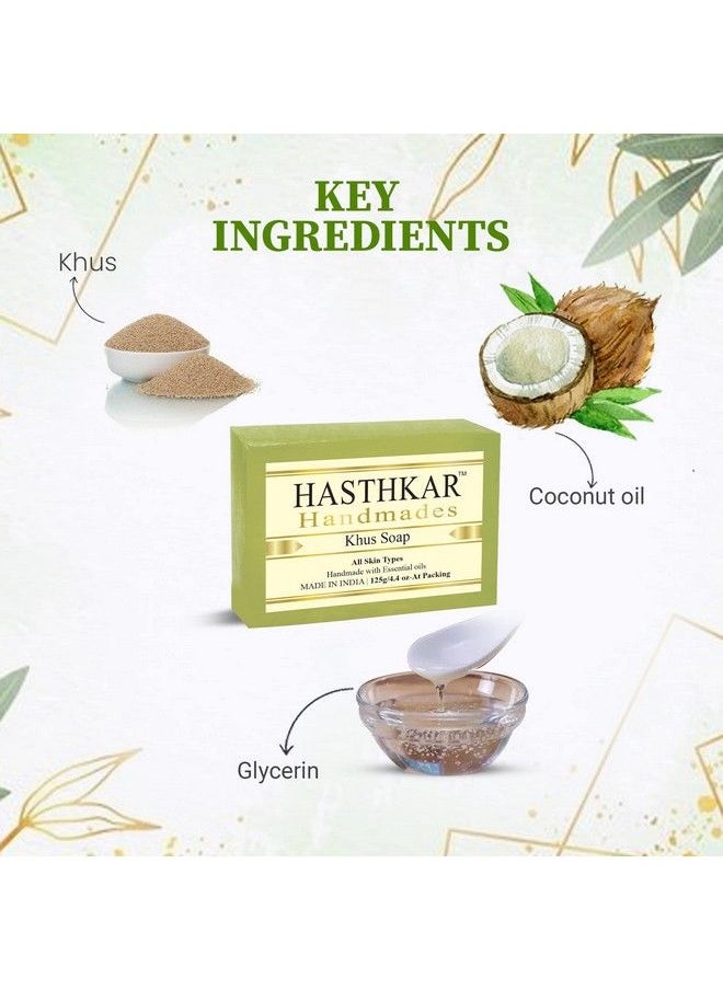 byPurenaturals Hasthkar Handmades Glycerine Khus Soap 125Gm For Men & Women Pack Of 4  - Image 4