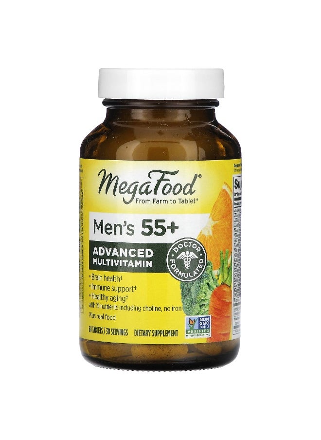 MegaFood MegaFood, Men's 55+, Advanced Multivitamin, 60 Tablets  - Image 1