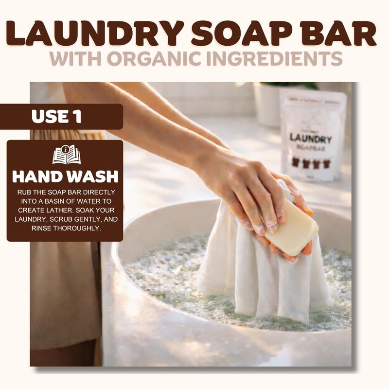 Kelebs Natural Laundry Soap Bar for Sensitive Skin with Organic Coconut - Delicate Laundry Stain Remover for Clothes, Underwear, Collar - Gentle Baby Laundry Soap | 2 Bars - Image 4