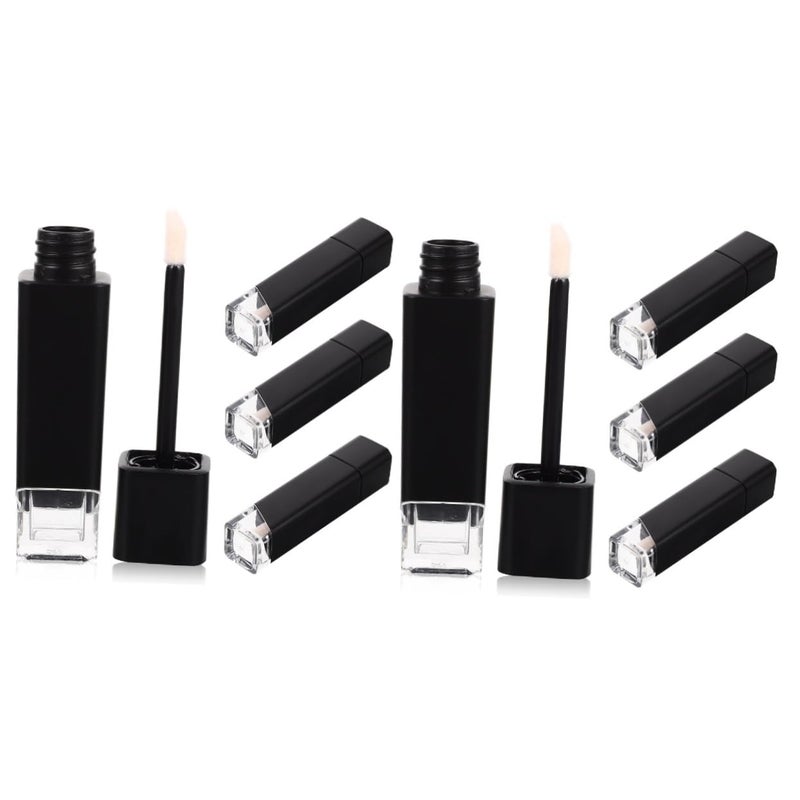 FRCOLOR 8pcs Black Lip Gloss Containers Lip Gloss Empty Refillable Balm Bottles - Image 1