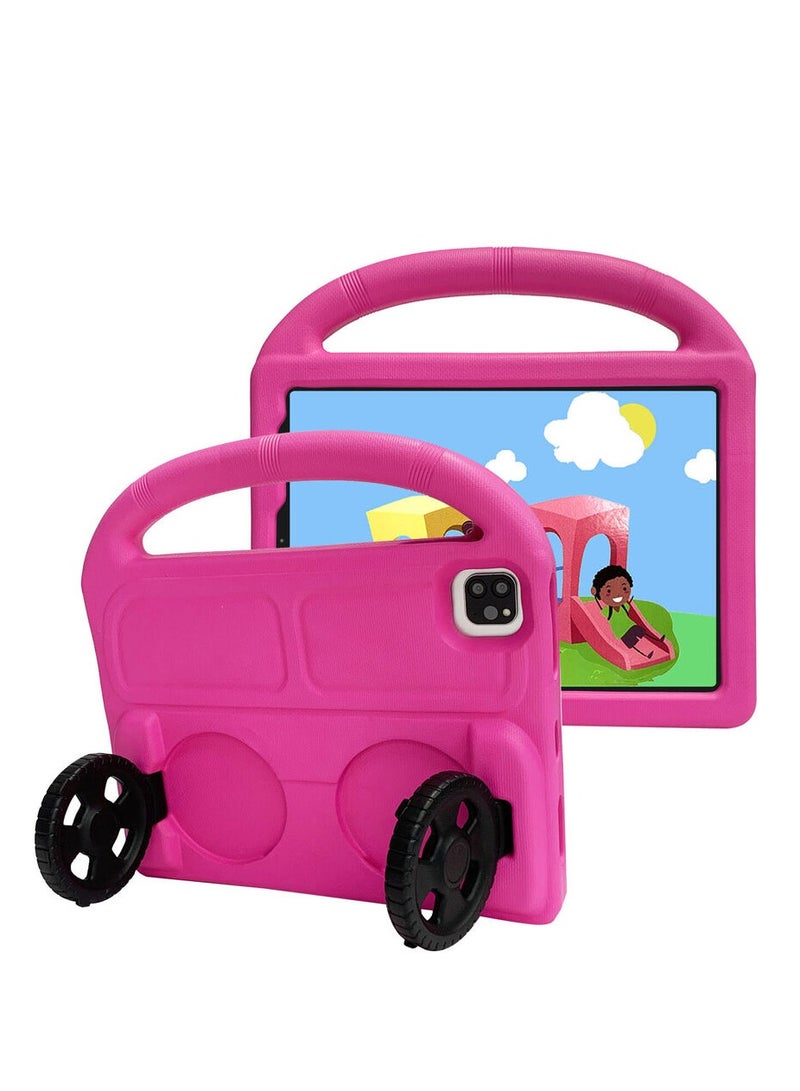 Ipad Air 9.7 Shockproof EVA Foam Case Cover With Wheel Stand For Apple iPad 9.7 inch (6th Gen / 5th Gen) iPad Air 2/ iPad 5/6 Pink  - Image 2