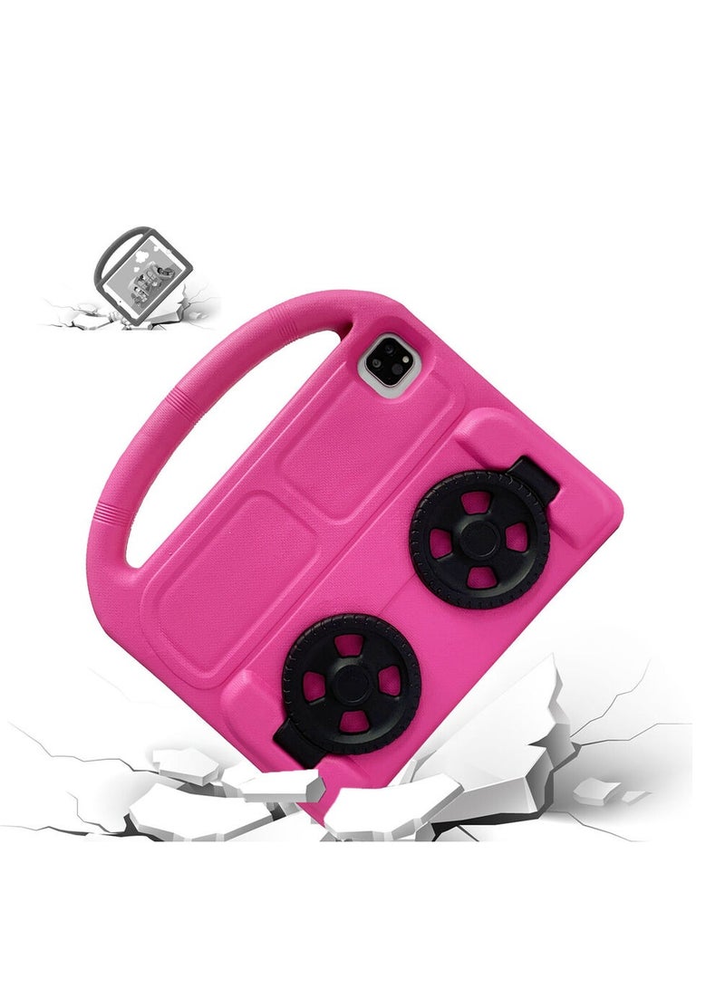 Ipad Air 9.7 Shockproof EVA Foam Case Cover With Wheel Stand For Apple iPad 9.7 inch (6th Gen / 5th Gen) iPad Air 2/ iPad 5/6 Pink  - Image 4