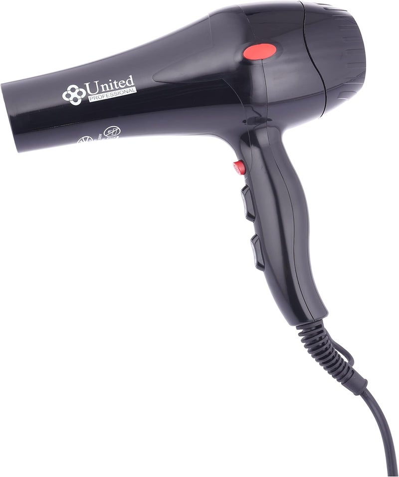 United Professional | Hair Dryer UND-1999 New | Z-UND-1999N | Multiple heat settings + adjustable airflow control | 360° rotatable cord | Cable length: 3 meters - Image 1