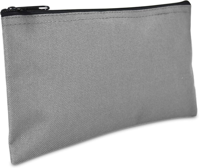 DALIX Bank Bags Money Pouch Securi Deposit Utility Zipper Coin Bag Gray 2 Pack - Image 2