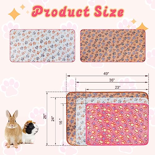 YUEPET Waterproof Guinea Pig Blankets Washable 3 Pack Small Animal Fleece Cage Liners Pet Soft Sleep Mat Pad Cover Warm Flannel Throw for Hamster Guinea Pig Rabbit Chinchilla Hedgehog Ferret 23"×16" - Image 2