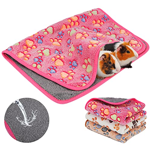 YUEPET Waterproof Guinea Pig Blankets Washable 3 Pack Small Animal Fleece Cage Liners Pet Soft Sleep Mat Pad Cover Warm Flannel Throw for Hamster Guinea Pig Rabbit Chinchilla Hedgehog Ferret 23"×16" - Image 1