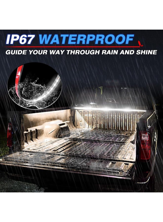 MICTUNING 3Pcs 60 Inch Truck Bed Lights - White Waterproof LED Light Strip with On-Off Switch Fuse Splitter Cable - Image 4