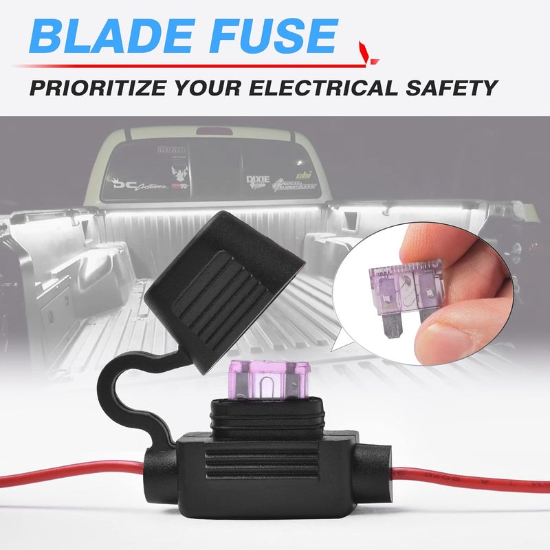 MICTUNING 3Pcs 60 Inch Truck Bed Lights - White Waterproof LED Light Strip with On-Off Switch Fuse Splitter Cable - Image 5