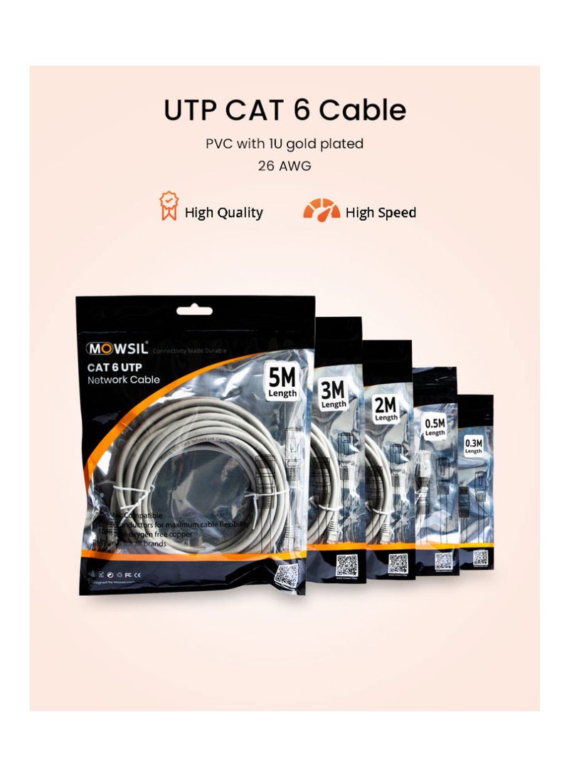 MOWSIL Cat.6 UTP Patch Cable 10 Mtr,IBE series copper-clad Aluminum 1000Mpbs 250MHz Aluminum Foil PVC Jacket  - Image 3