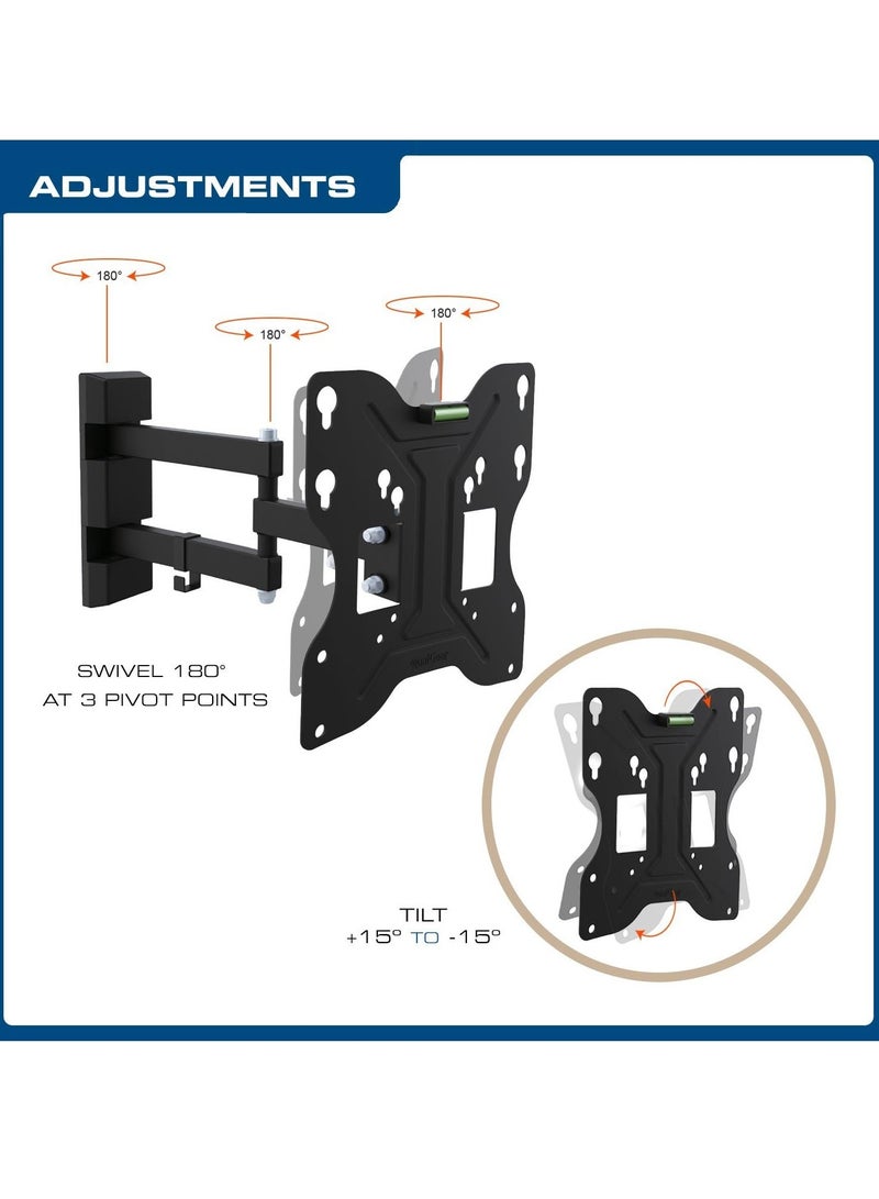 QG-TM-006-BLK 23-Inch to 42-Inch Universal Low Profile Tilting Wall Mount LED TVs, Black - Image 2