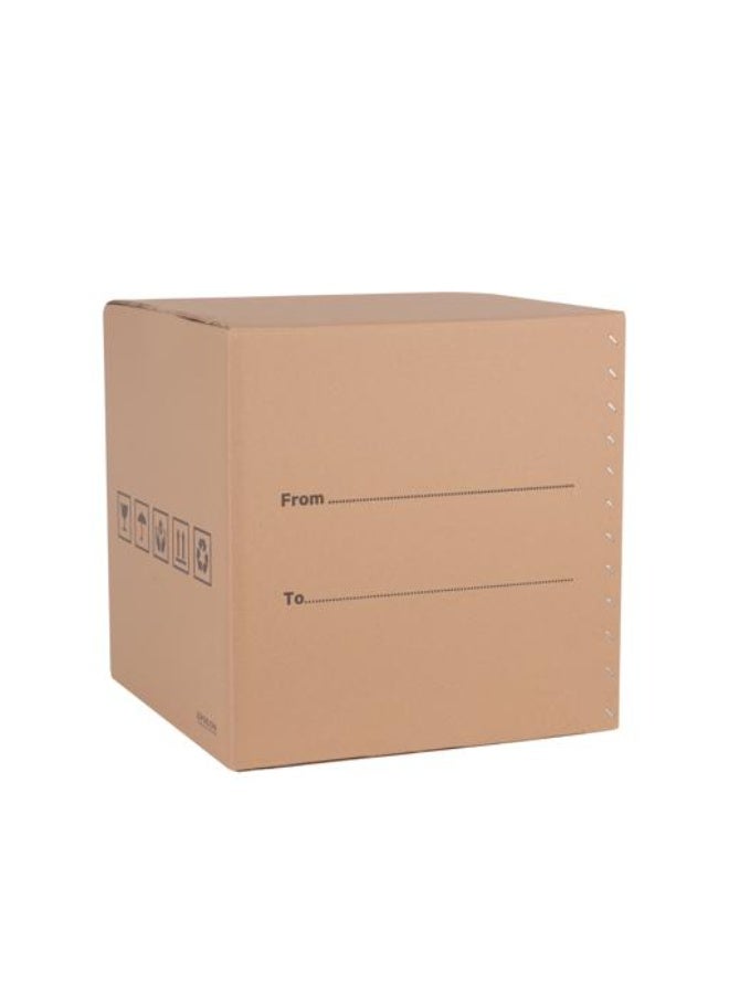 Epsilon 5-Ply Empty Carton Box 44 x 44 x 44 cm, Heavy-Duty Corrugated Cardboard Packing Box for Shipping, Storage, Moving, Transportation & DIY Use, Durable Industrial Packaging Box, Brown - EPS1226 - Image 1