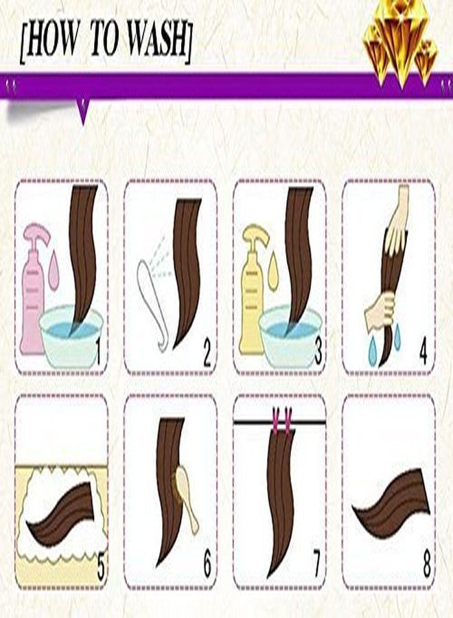 فورين هوليكس وصلات شعر نسائية من Foreign Holics، 6 قطع، 14 مشبك، طول 24-26 بوصة، مجعد/مستقيم، وصلات شعر كاملة للرأس (بني ذهبي مستقيم) - Image 5