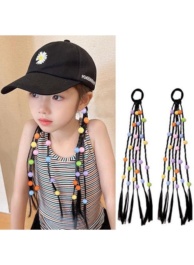 FICTIOUS Girls Colorful Hair Extensions with Rubber Bands - Crazy Hair Day Accessories, Braided Wigs for Kids, Girls & Women - Fun Styling for Parties, School & Dress-Up (1 pc Multi Color) - Image 1