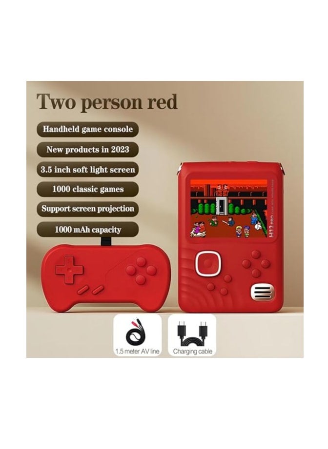 null - Retro Handheld Game Console with 1000 Classical Games-3.5 Inches Screen Portable Video Game Consoles (red) - Image 1