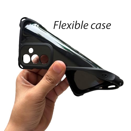 KC Back Cover for Vivo V40 5G / Vivo V40 Pro 5G - 3D Four Corner Shockproof Blue Spinning Wheel Kickstand Holder Soft Silicone with Camera Protection (Black) - Image 3