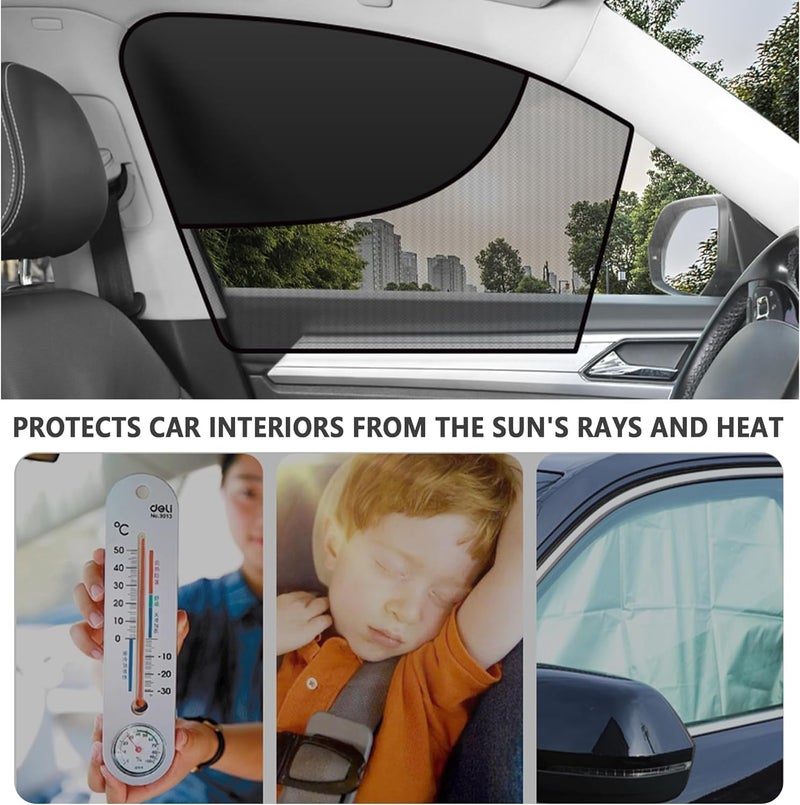 NALACAL Car Window Shades with Magnets, Double Insulated Layer Car Window Covers, for Privacy and Car Interiors, Car Camping Essentials Car Sun Shade for Most Car, Truck, SUV (Front Window/2PCS) - Image 3