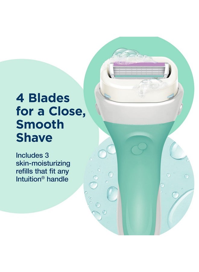 Intuition Schick Intuition Sensitive Skin Womens Razor Refills with Vitamin E & Aloe, Pack of 1(count of 3)  - Image 4