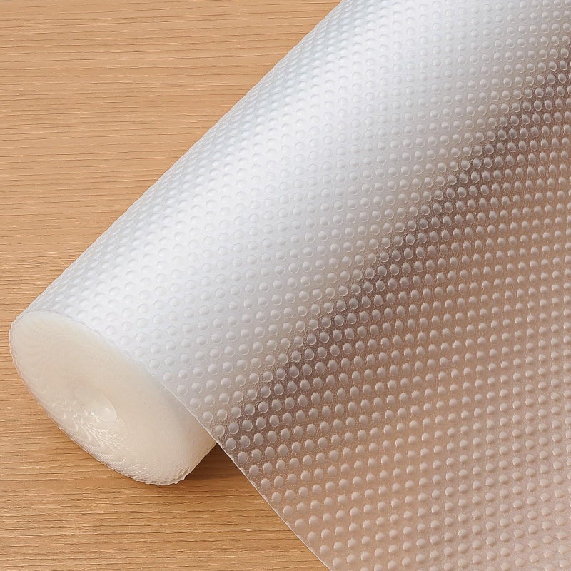 Hersvin Drawer Liners Shelf Mats 445cmx600cm Kitchen Cabinet Shelves NonAdhesive Protective Lining EVA Plastic Oilproof Non Slip Cupboard Refrigerator Shelving Protector Clear Dot