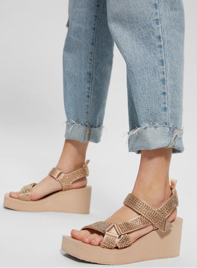 GUESS Women's Dawsin Sandal, Nude 110, 8 - Image 2