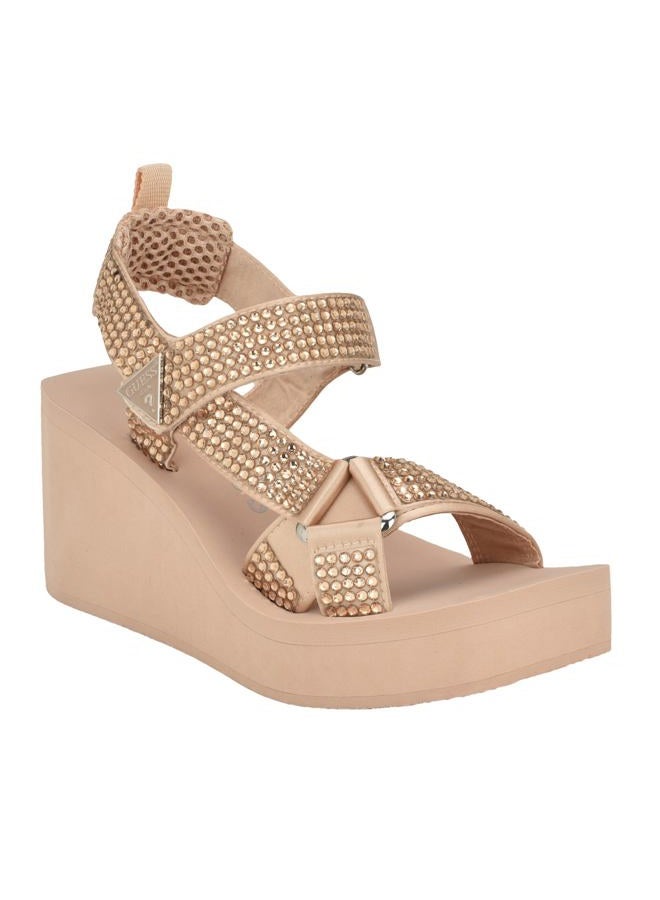 GUESS Women's Dawsin Sandal, Nude 110, 8 - Image 1