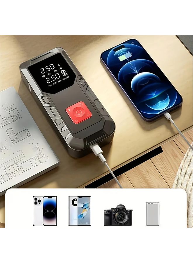 Black 5 In 1 Car Emergency Starter Power Supply With Charger Air Pump And Lighting - Image 5