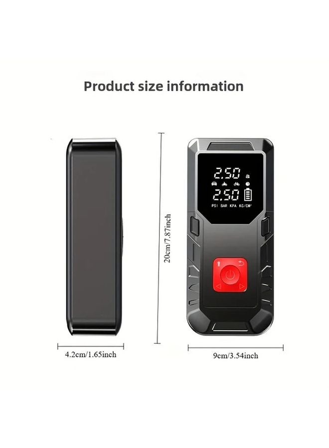 Black 5 In 1 Car Emergency Starter Power Supply With Charger Air Pump And Lighting - Image 3